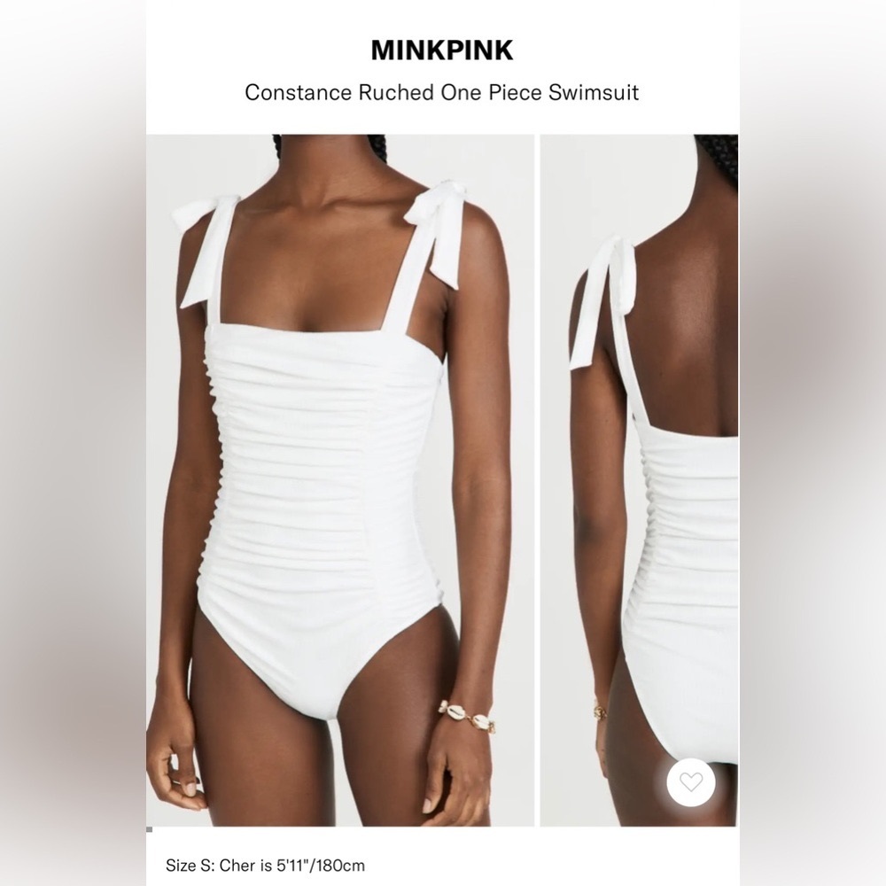 *NWT* MINKPINK Constance Ruched One Piece - White - Large
